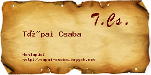 Tápai Csaba névjegykártya